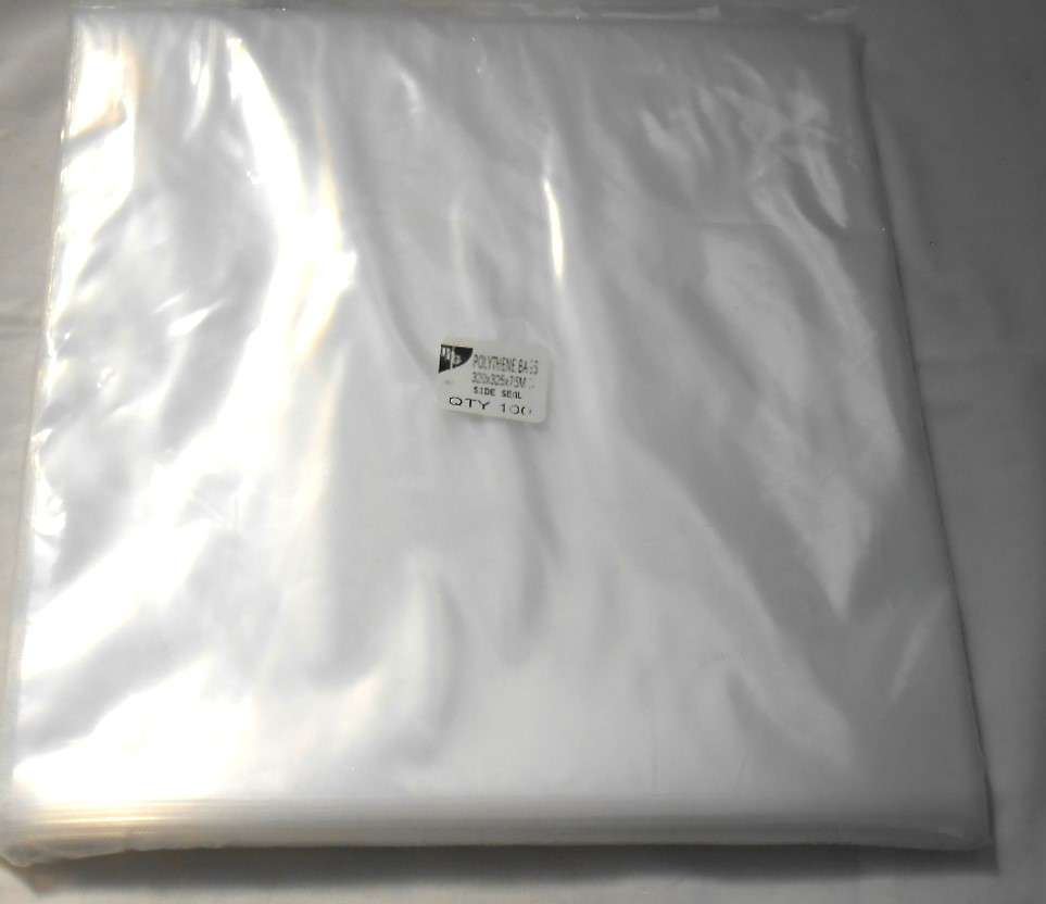 100 PACK OUTER PROTECTIVE VINYL SLEEVES for 12 inch VINYL 75 micron 32.5 x 33.5 cm