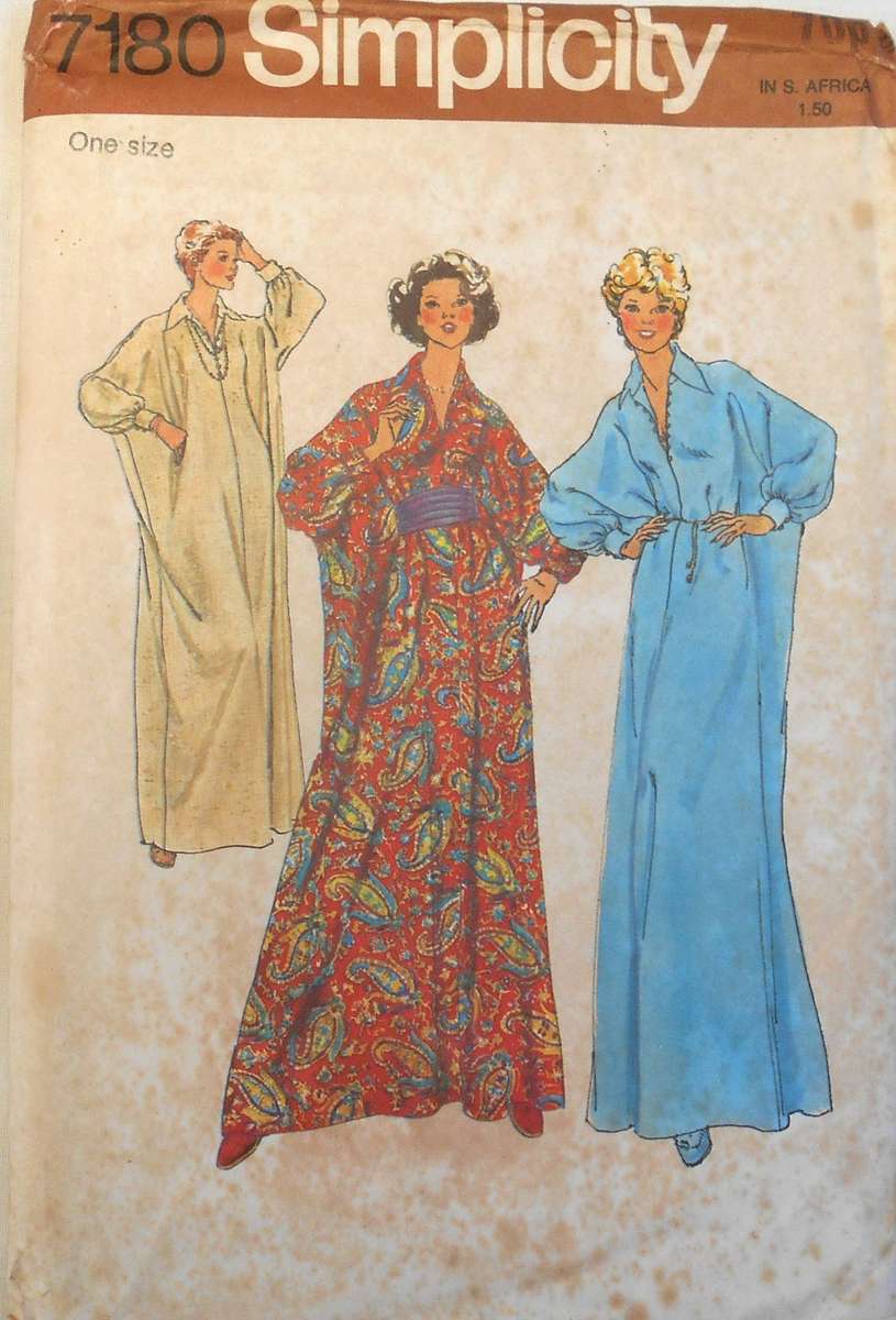 SIMPLICITY 7180 CAFTAN & CUMMERBAND ONE SIZE COMPLETE-UNCUT-F/FOLDED