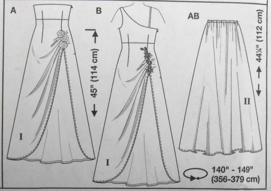 BURDA 8321 STUNNING EVENING DRESS WITH VARIATIONS SIZE 6 - 18 COMPLETE-CUT TO 18