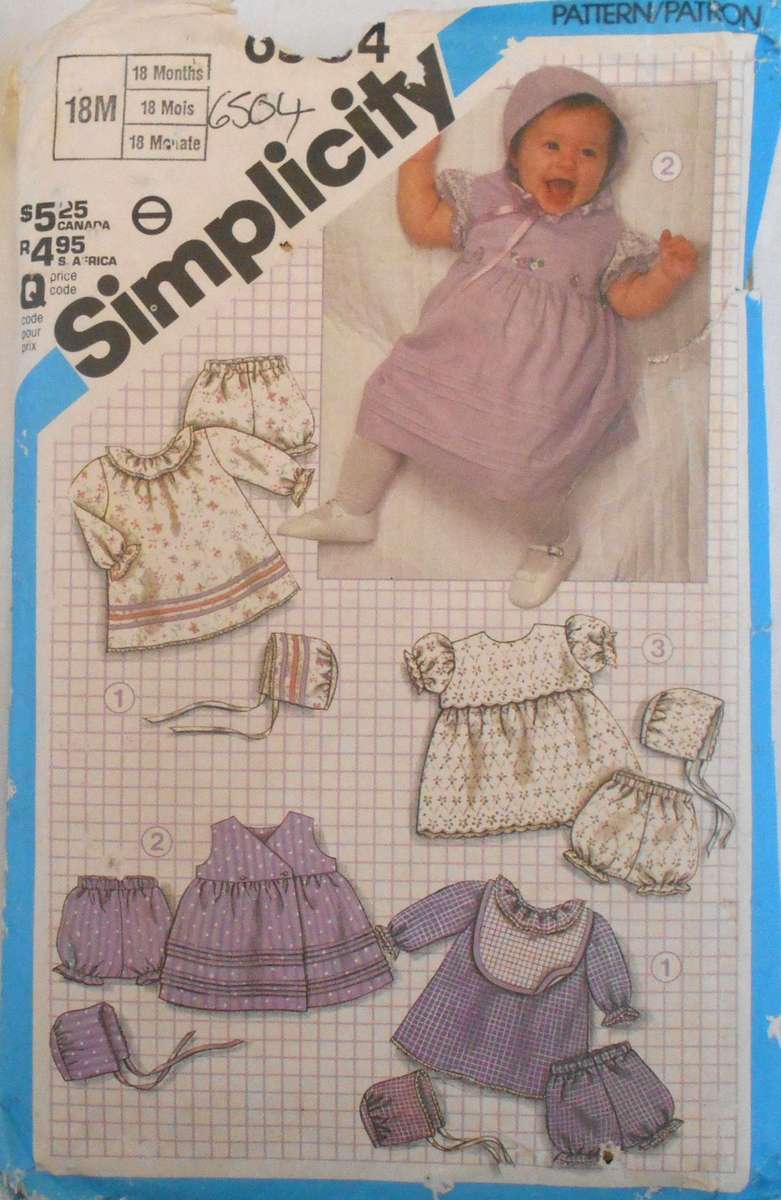 SIMPLICITY 6504 BABY'S WARDROBE SIZE-18 MONTHS-COMPLETE