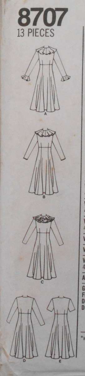 SIMPLICITY 8707 FIT & FLARED FRONT BUTTON DRESS SIZE-10-14 -COMPLETE-CUT TO 14