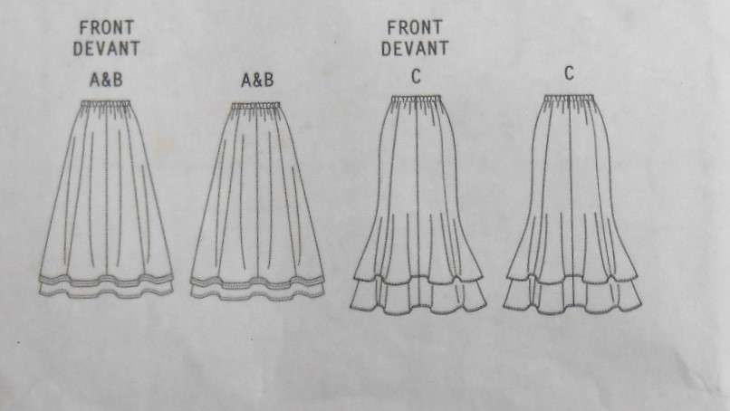 VOGUE V8583 PULL ON PANELLED SKIRTS SIZE 18-20-22-24 COMPLETE CUT TO 24