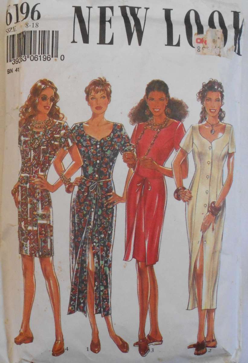 NEW LOOK PATTERNS 6196 PANELLED DRESS SIZES 8-18-COMPLETE-CUT TO 18