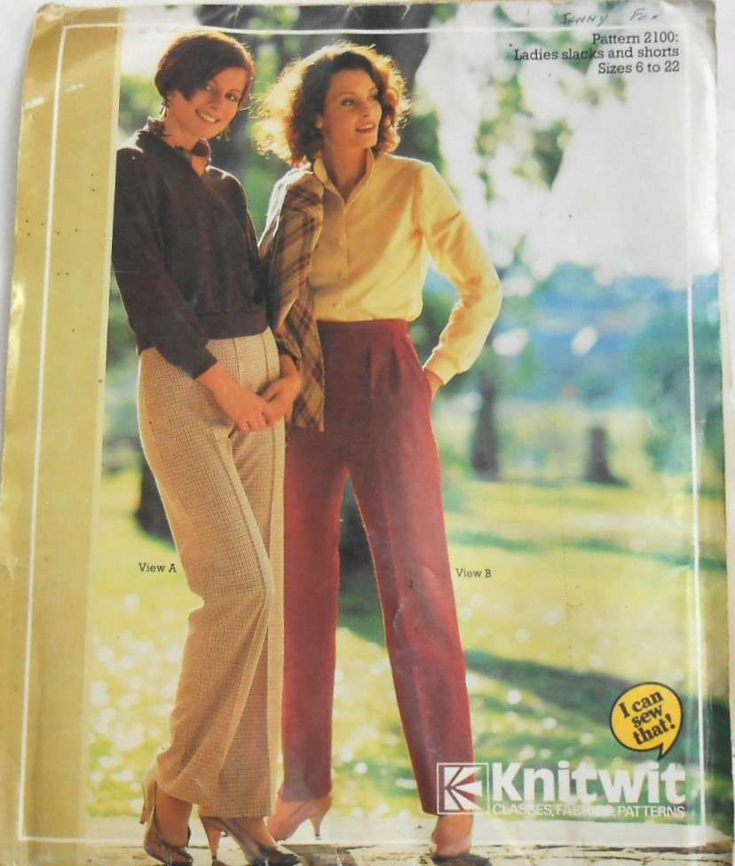KNITWIT PATTERN 2100 - LADIES SLACKS & SHORTS -SIZES 6 TO 22 COMPLETE