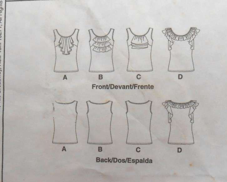 McCALLS M5977 SET OF TOPS SIZE 6-8-10-12-14 COMPLETE-CUT TO 14