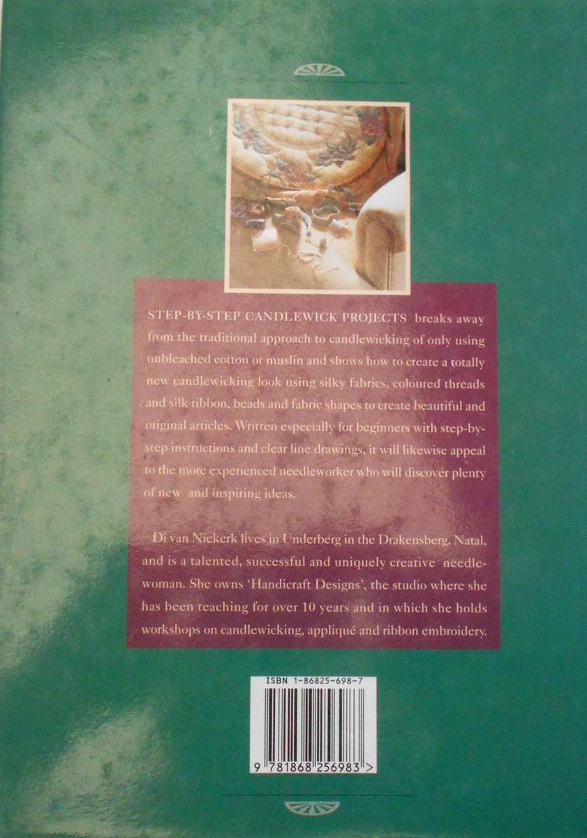 STEP BY STEP CANDLEWICK PROJECTS DI VAN NIEKERK-100 PAGE HARD COVER WITH DUST JACKET