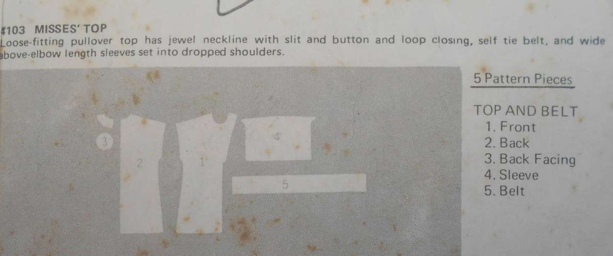 BUTTERICK 4103 TOP SIZE MEDIUM 12-14 COMPLETE
