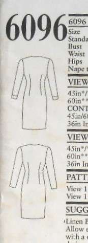 NEW LOOK PATTERNS 6096 STUNNING COAT DRESS SIZES 8-18 COMPLETE-UNCUT-F/FOLDED