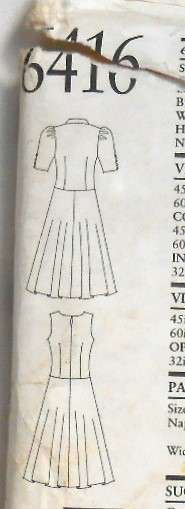 NEW LOOK PATTERNS 6416 DRESS WITH LOWER WAIST SIZES 8-18 COMPLETE-UNCUT-F/FOLDED