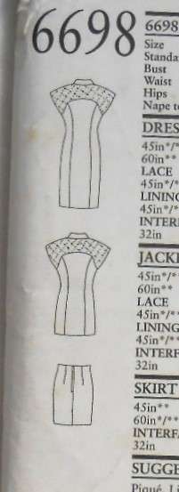 NEW LOOK PATTERNS 6698 FRONT BUTTON PANELLED DRESS-TOP-SKIRT SIZES 8-18 COMPLETE-MOSTLY UNCUT TO 16