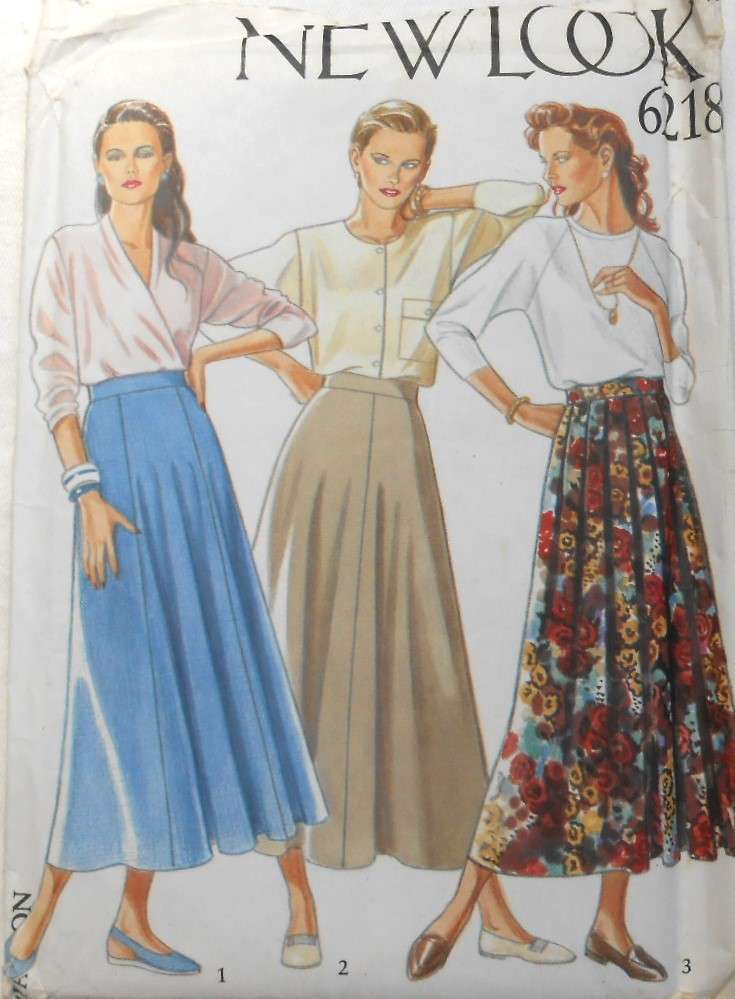 NEW LOOK PATTERNS 6218 SET OF SKIRTS SIZES 8-18 COMPLETE-UNCUT-F/FOLDED