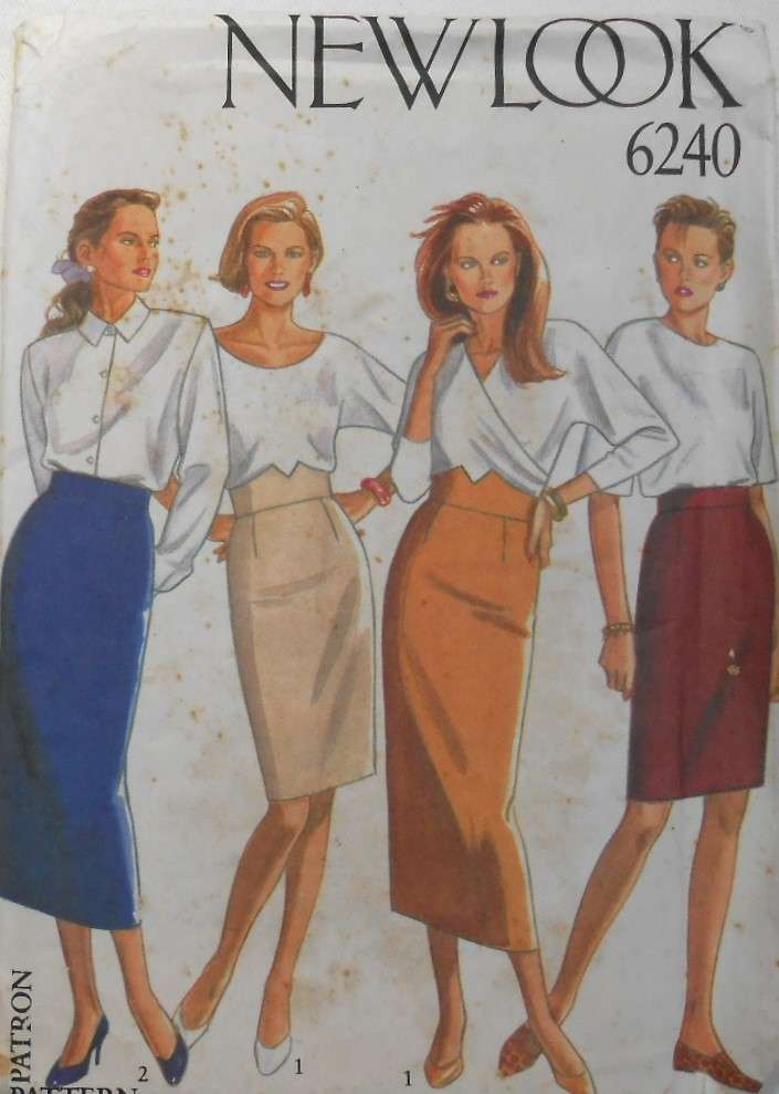 NEW LOOK PATTERNS 6240 SLIM FIT SKIRTS SIZES 8-18 COMPLETE-UNCUT-F/FOLDED