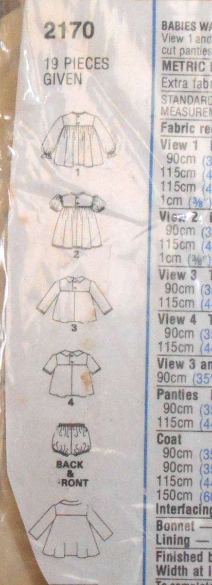 VINTAGE STYLE 2170 BABIES WARDROBE SIZE 6 MONTHS COMPLETE-ZIPLOC