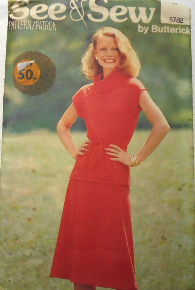 BUTTERICK 5782 TOP & SKIRT SIZE 14 COMPLETE-UNCUT-F.FOLDED