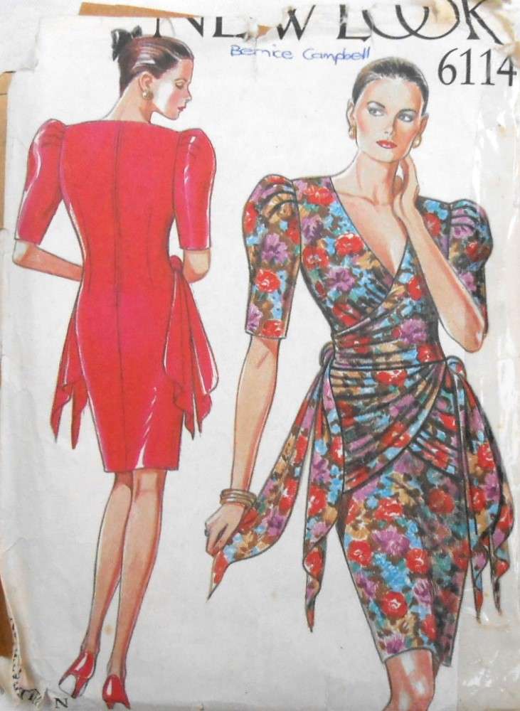 NEW LOOK PATTERNS 6114 STUNNING DRESS WITH WRAP WAIST FEATURE SIZES 8-18 COMPLETE-CUT TO 10-ZIPLOC