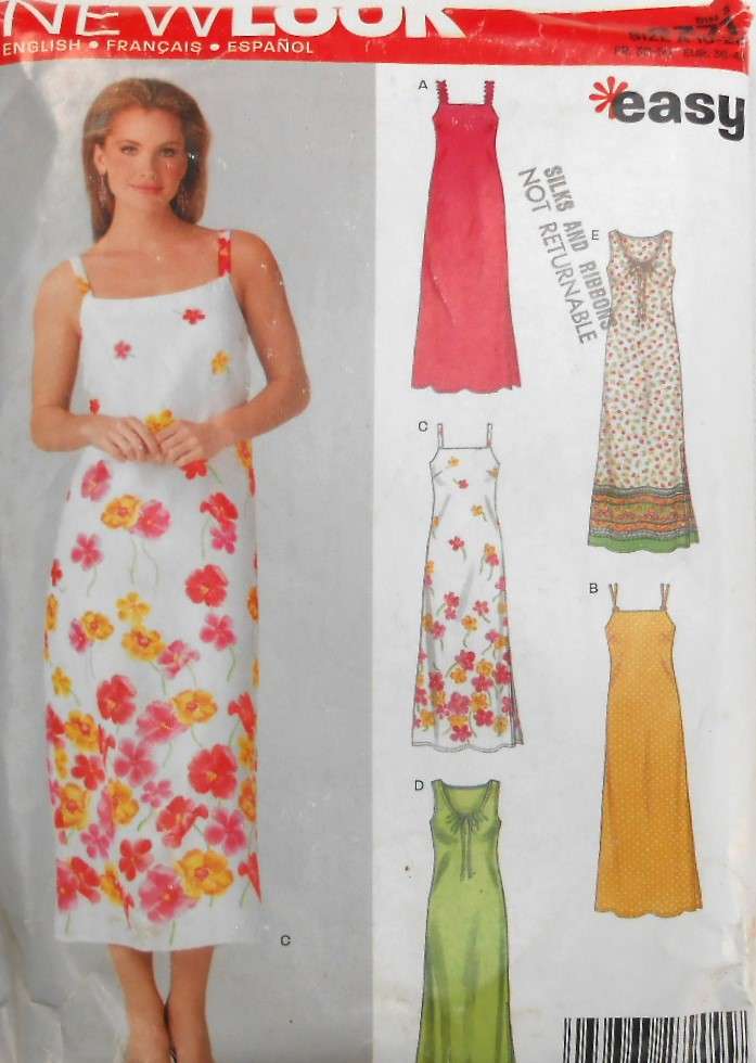 NEW LOOK PATTERNS 6371 SHEATH DRESS WITH NECK VARIATIONS SIZES 10-22 COMPLETE CUT TO 20