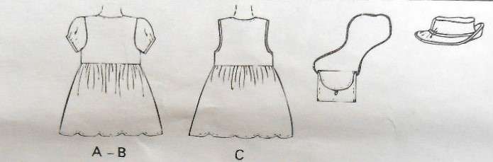 McCALLS 7616 TODDLERS DRESS-HAT-PURSE SIZE 1-2-3 YEARS COMPLETE-CUT TO 1-2-3 EACH SIZE