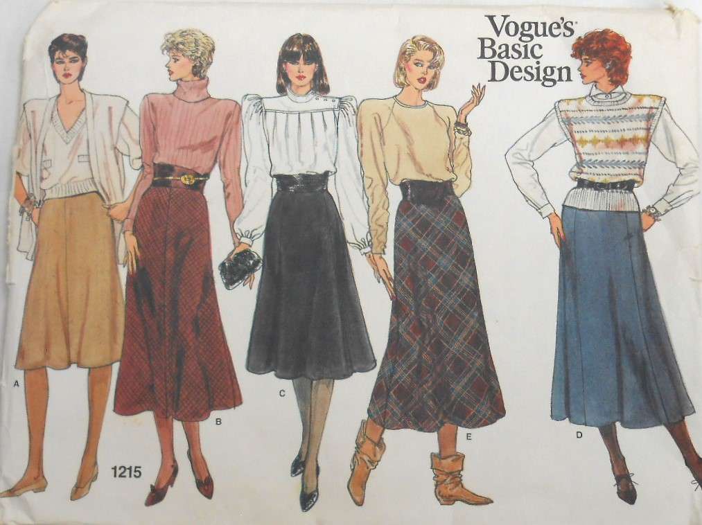 VOGUE 1215 SET OF SKIRTS SIZE 6-8-10 COMPLETE-CUT TO 10- NO SEWING INSTRUCTIONS SUPPLIED