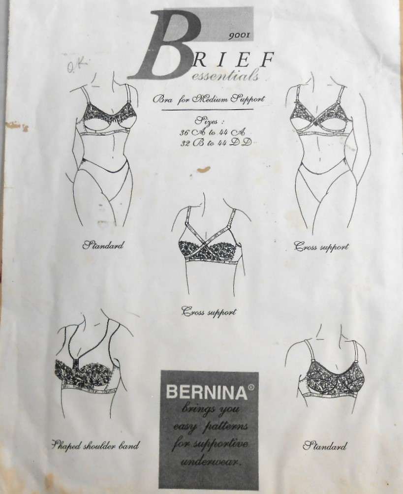 BERNINA BRIEF ESSENTIALS 9001 LADIES BRA WITH MEDIUM SUPPORT SIZES 36A- 44A + 32B-44DD
