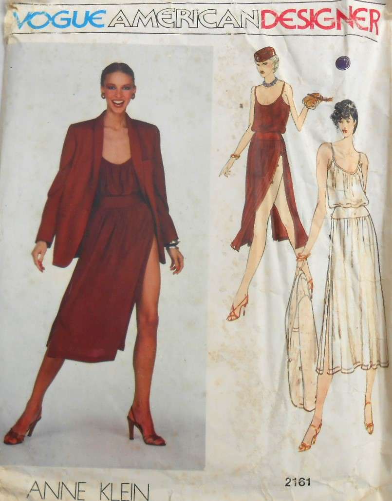 VOGUE 2106 ANNE KLEIN BODYSUIT-SKIRT-JACKET SIZE 14 COMPLETE-UNCUT-F/FOLDED