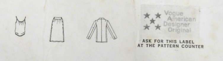 VOGUE 2106 ANNE KLEIN BODYSUIT-SKIRT-JACKET SIZE 14 COMPLETE-UNCUT-F/FOLDED