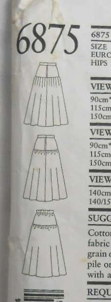 NEW LOOK PATTERNS 6875 SET OF SKIRTS SIZE 8-18 COMPLETE-CUT TO 18