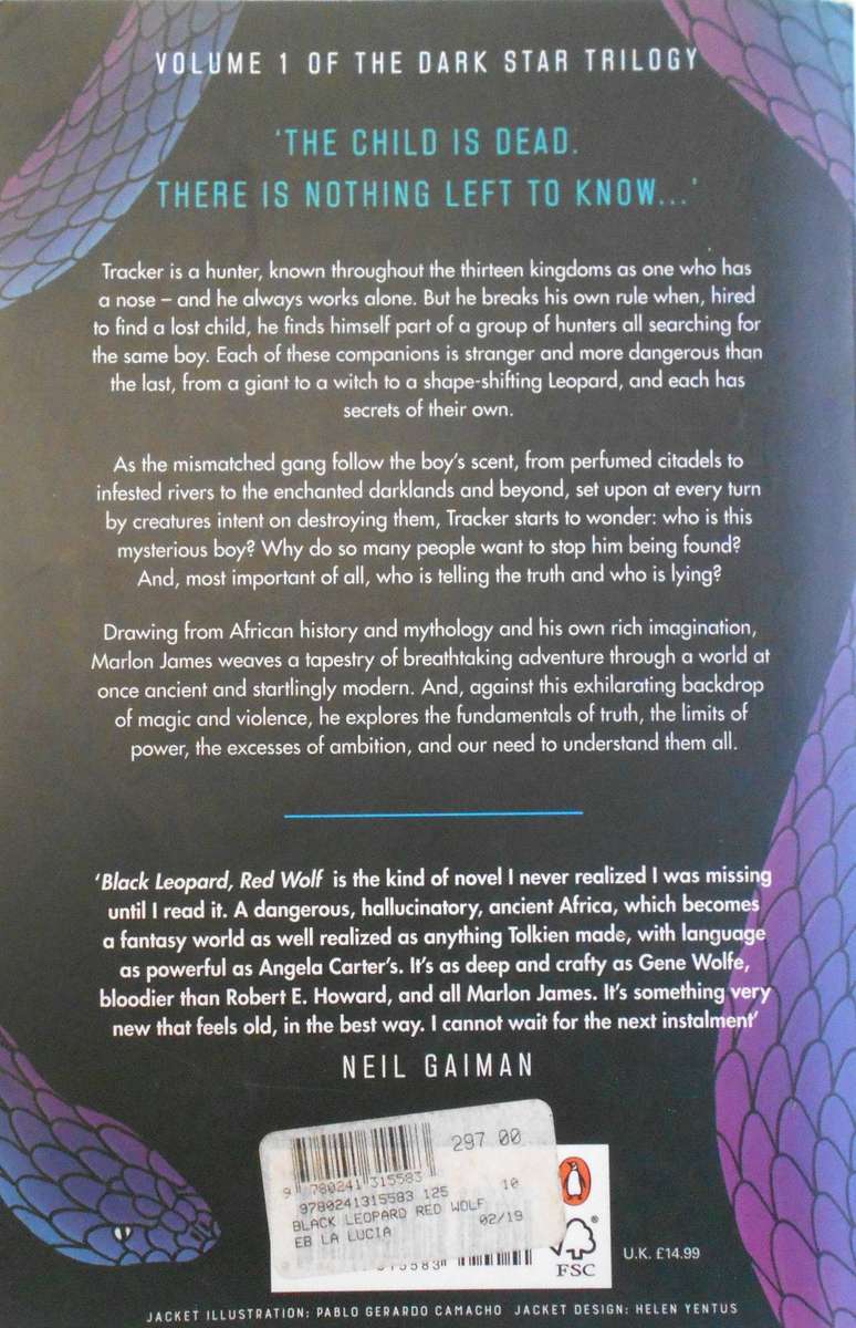 MARLON JAMES-BLACK LEOPARD RED WOLF 2019 LARGE PAPERBACK