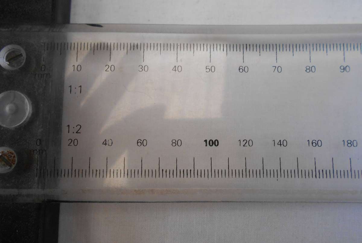 "Q Squares" 450mm T Square Marking Measuring Drawing Draft Ruler Metric Scale  1:1, 1:2' & 5:1
