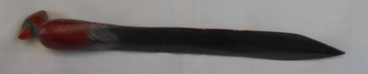 VINTAGE 19.5 CM WOODEN BIRD LETTER OPENER