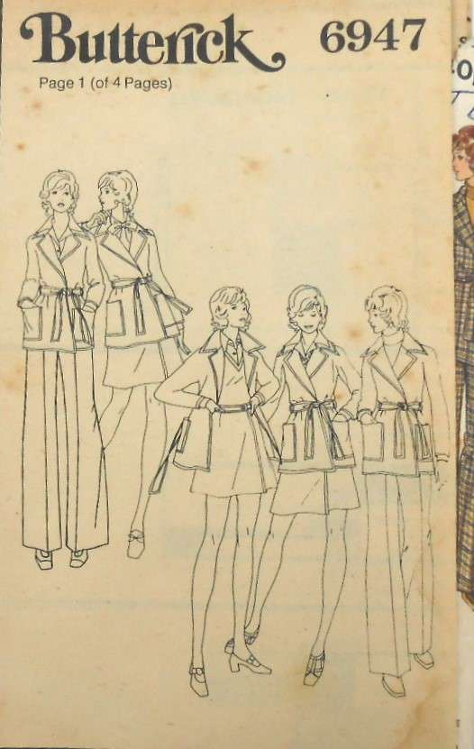VINTAGE BUTTERICK 6947 JACKET-SKIRT-PANTS SIZE 14 BUST 36 COMPLETE