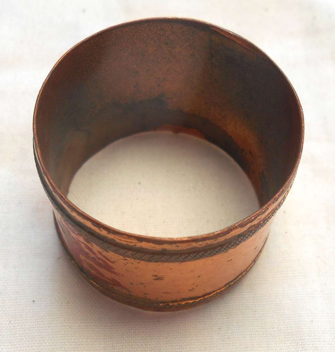 COPPER NAPKIN HOLDER WITH FLAME LILY FLOWER PICTURE