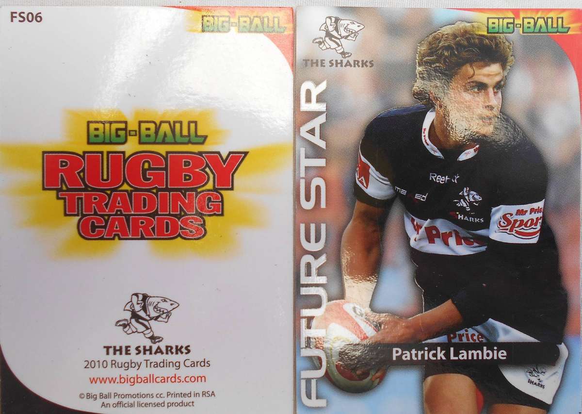 PATRICK LAMBIE- FUTURE STAR 2010 BIG BALL RUGBY TRADING CARDS # FS 06