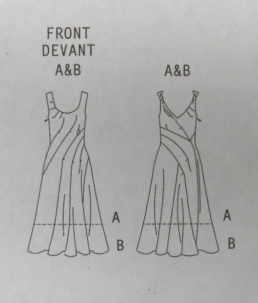 VOGUE V8417 STUNNING FLARED DRESS WITH FITTED UNDERDRESS SIZE 10-12-14 COMPLETE-CUT TO 14