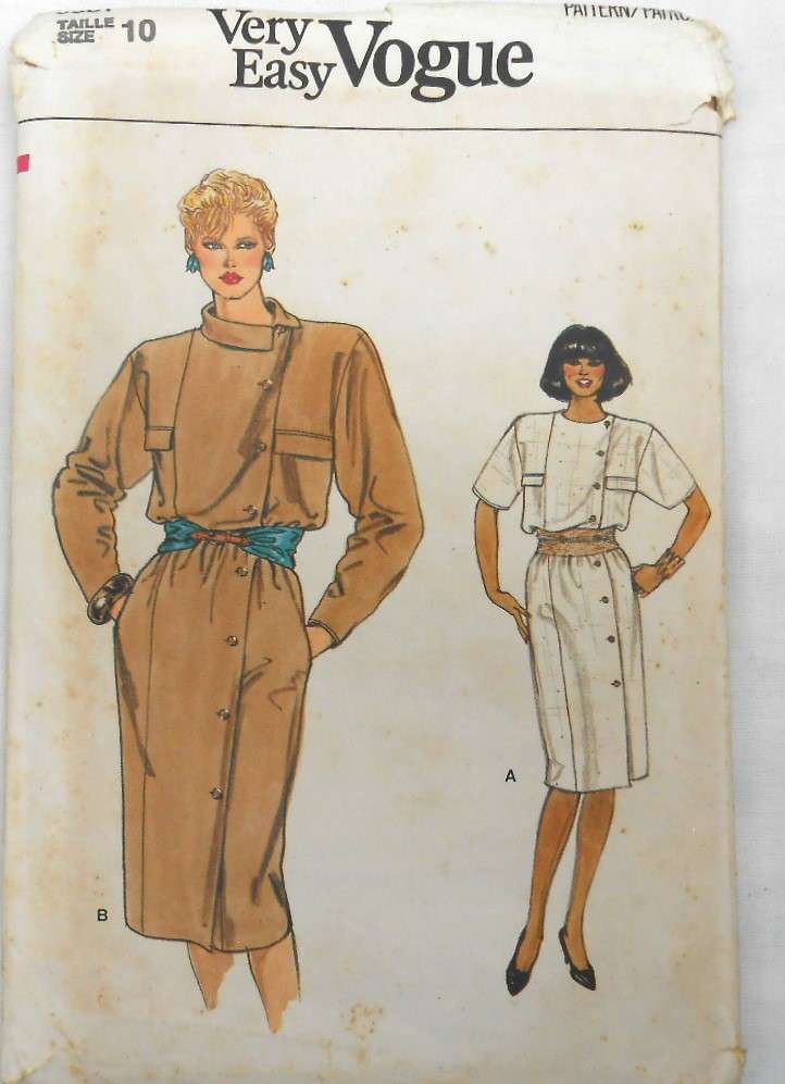 VOGUE 8881 LOOSE FITTING STRAIGHT DRESS SIZE 10 COMPLETE