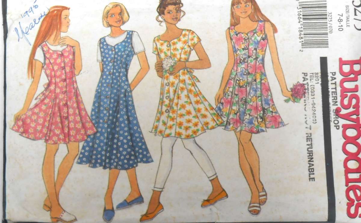 BUTTERICK 3275 GIRLS DRESS & LEGGINGS SIZE 7-8-10 YEARS COMPLETE CUT TO 10 YEARS