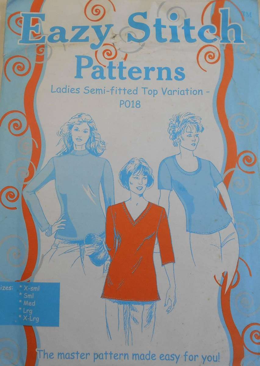 EASY STITCH PATTERNS P018 LADIES SEMI-FITTED TOP VARIATON SIZE XS-S-M-L-XL COMPLETE-UNCUT-F/FOLDED