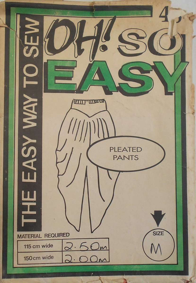 OH SO EASY PATTERNS 45 PLEATED PANTS SIZE MEDIUM (12-14) COMPLETE