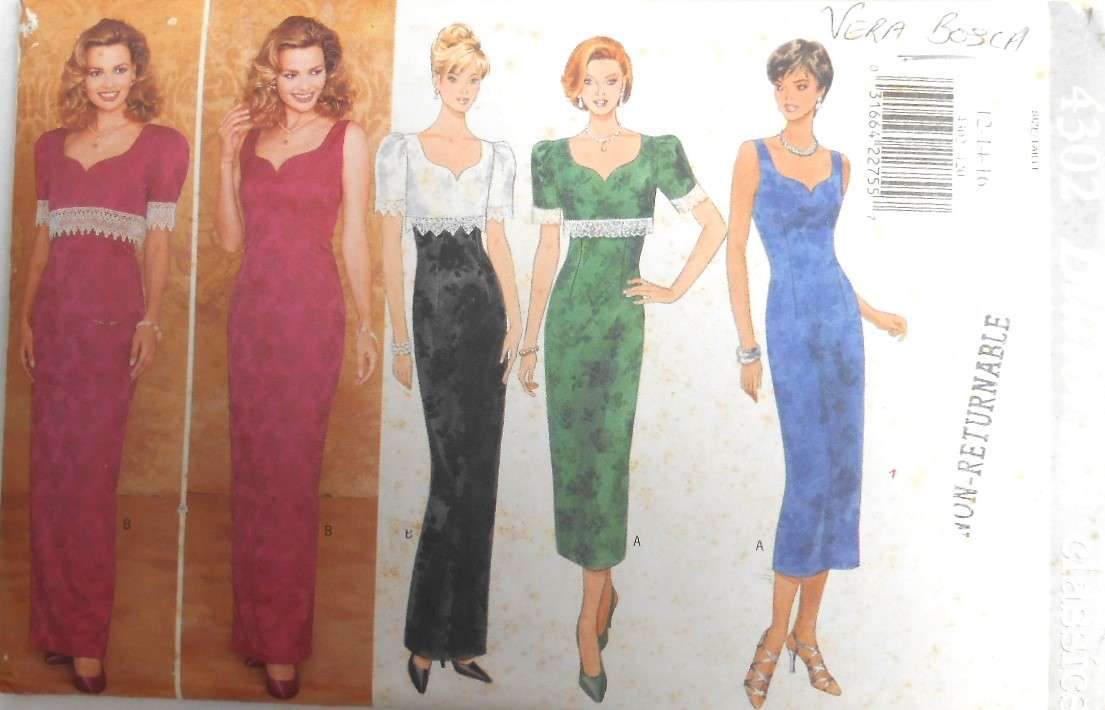 BUTTERICK 4302 STUNNING LOOSE FITTING LINED TOP & SKIRT SIZE 12-14-16 COMPLETE-UNCUT-F/FOLDED