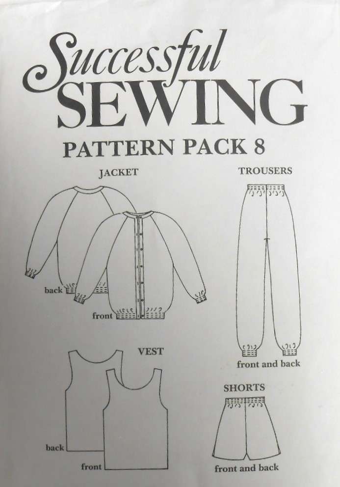 SUCCESSFUL SEWING PACK 8 TRACKSUIT JACKET-PANTS-VEST-SHORTS  8 - 18 COMPLETE-UNCUT-F/FOLDED