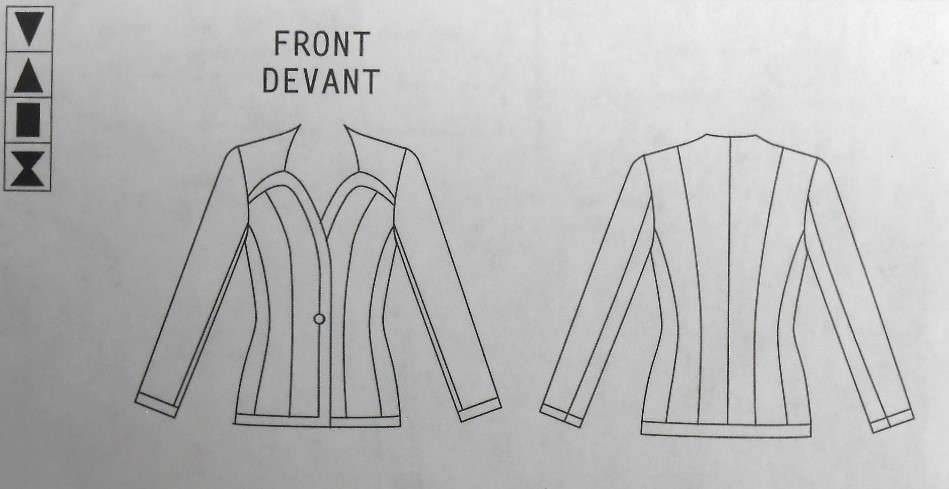 VOGUE V8519 CLAIRE SHAEFFER'S COLLECTION JACKET SIZES 6-8-10-12 COMPLETE-UNCUT-F/FOLDED-ZIPLOC