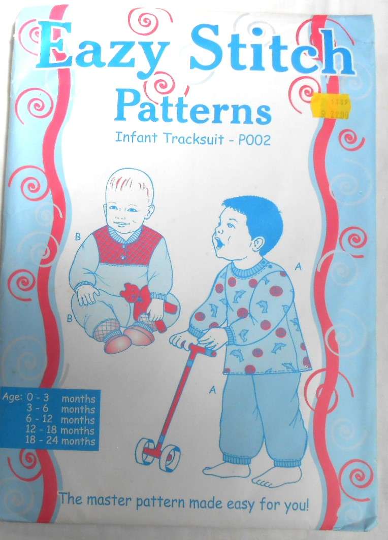 EASY STITCH PATTERNS P002 INFANT TRACKSUIT SIZES 0 -24 MONTHS COMPLETE-UNCUT-F/FOLDED
