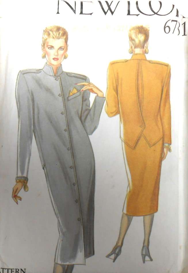 NEW LOOK PATTERNS 6781 STRAIGHT FRONT BUTTON DRESS-STAND UP COLLAR SIZE 8-18 - COMPLETE-UNCUT -F/F