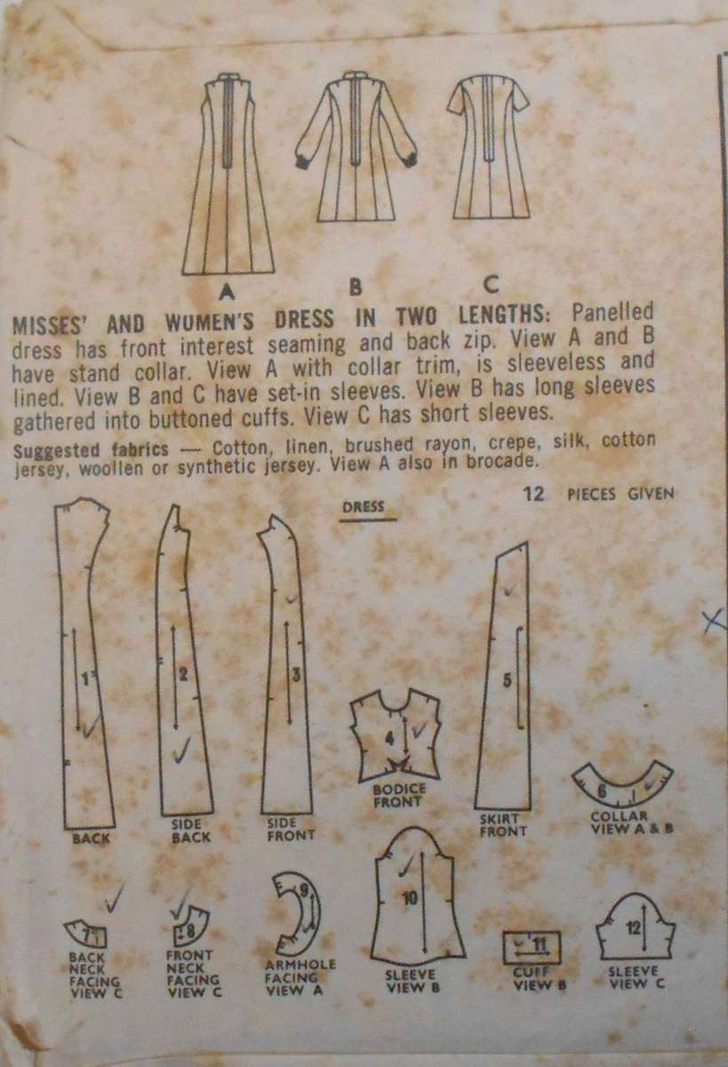 VINTAGE STYLE 2882 PANELLED DRESS SIZE 14 BUST 36 COMPLETE