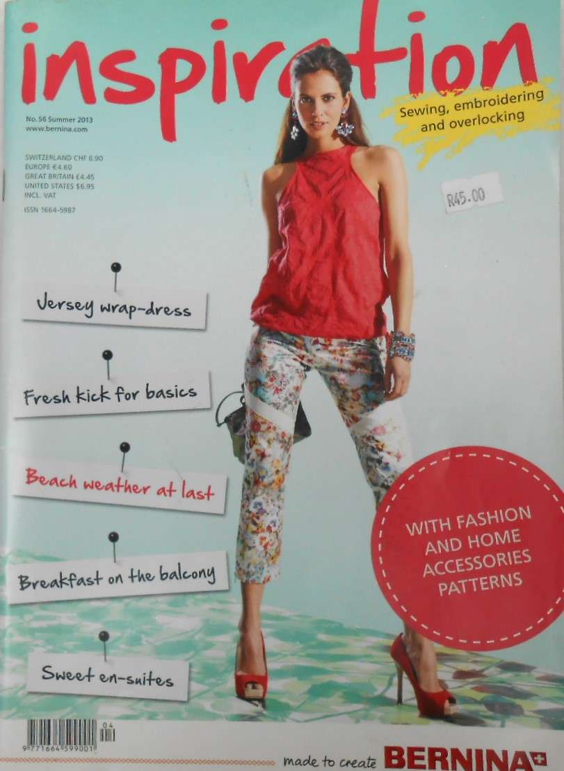 BERNINA INSPIRATION MAGAZINE NO 56 2013 WITH PATTERN PULLOUT