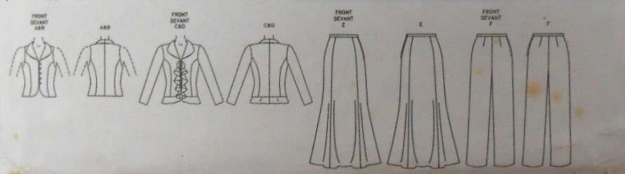 BUTTERICK B4603  LINED TO EDGE SEMI FITTED TOPS-SKIRT-PANTS SIZE 16-18-20-22 COMPLETE-UNCUT-F/FOLDED