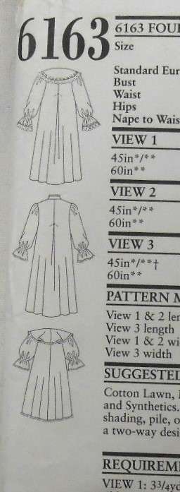 NEW LOOK PATTERNS 6163 LADIES NIGHTGOWNS SIZE S-XL (10-24) COMPLETE-UNCUT-F/FOLDED