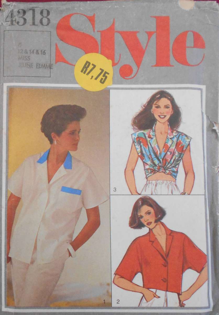 STYLE 4318 SET OF SHIRTS SIZE 12-14-16 COMPLETE CUT TO 16