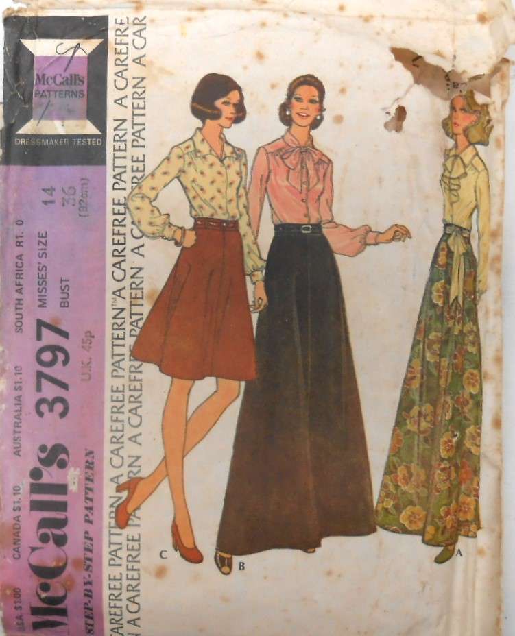 McCALLS 3797 SET OF BLOUSES SIZE 14 BUST 36 NO SKIRT PATTERN