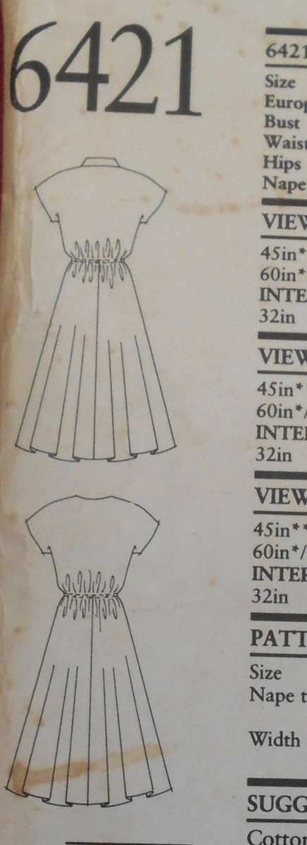 NEW LOOK PATTERNS 6421 DRESS WITH ELASTICATED WAIST SIZE 8-18 COMPLETE CUT TO 10
