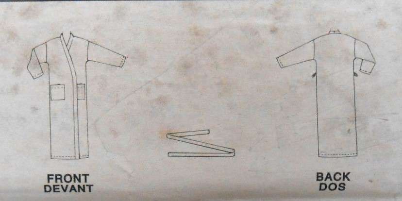 McCALLS 7385 UNISEX ROBE & TIE BELT SIZE SMALL - MEDIUM COMPLETE-CUT TO MEDIUM 36-38